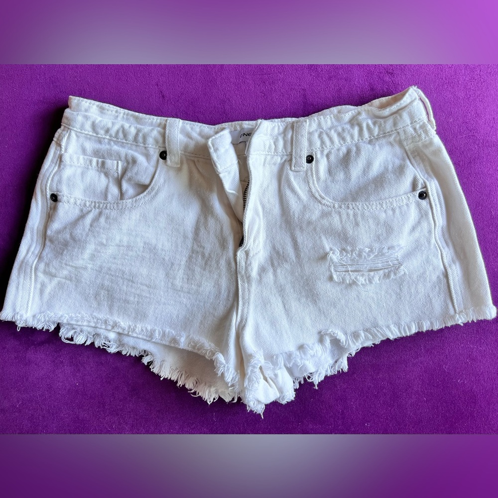 O’Neil white jean shorts